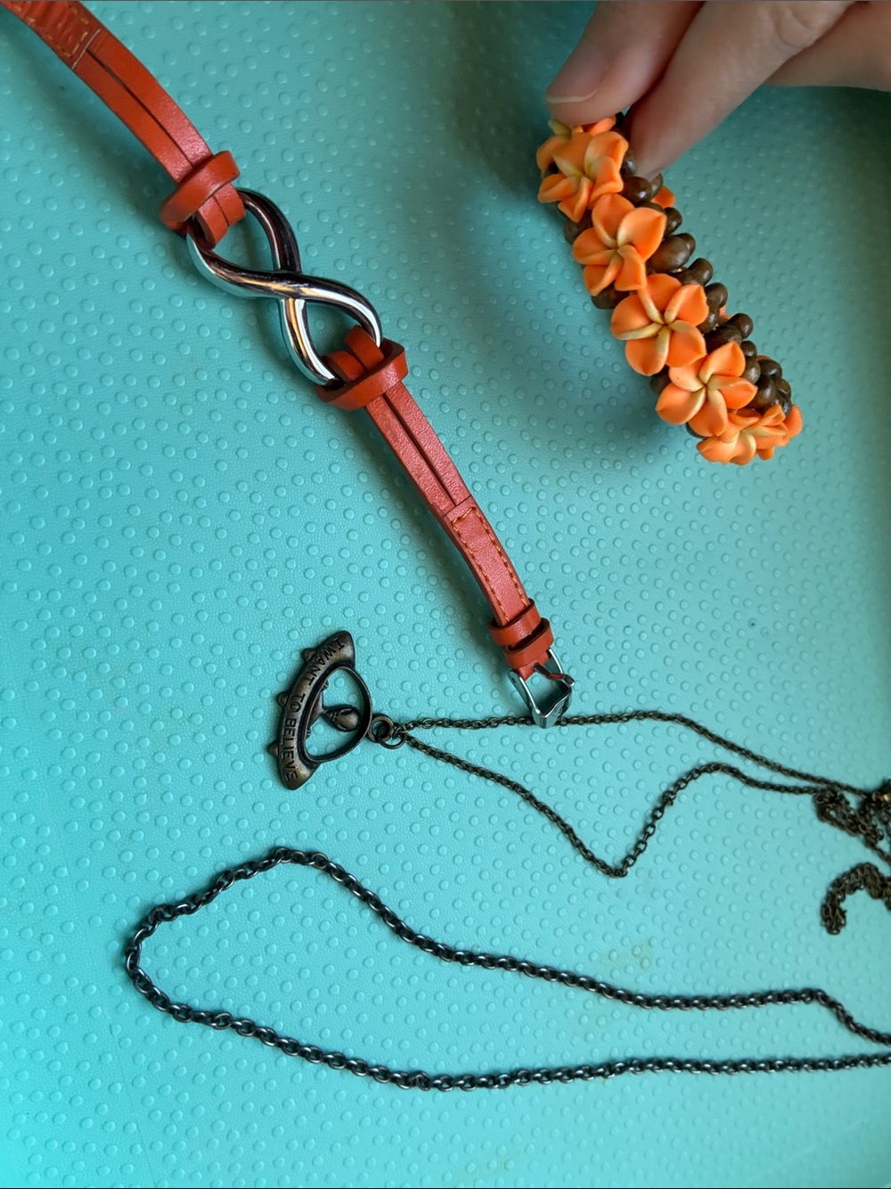 2010s Orange Jewelry Set Lot Accessory Bundle Kids Adult Aliens Flowers Infinity